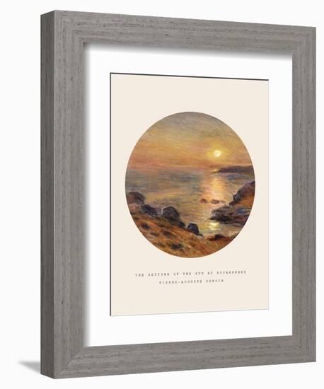 Old Masters, New Circles: The Setting of the Sun at Douarnenez-Pierre-Auguste Renoir-Framed Premium Giclee Print