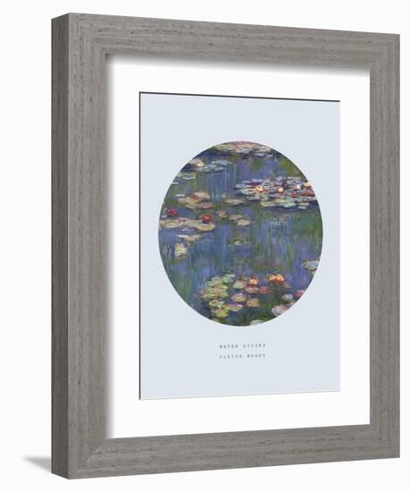 Old Masters, New Circles: Water Lilies (Nympheas), c.1916-Claude Monet-Framed Premium Giclee Print