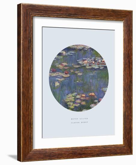 Old Masters, New Circles: Water Lilies (Nympheas), c.1916-Claude Monet-Framed Art Print