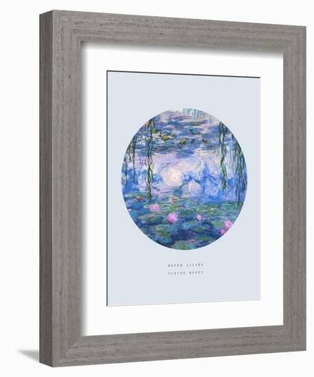Old Masters, New Circles: Water Lilies (Nympheas), c.1916-Claude Monet-Framed Premium Giclee Print