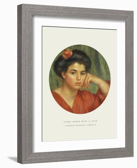 Old Masters, New Circles: Young Woman with a Rose-Pierre-Auguste Renoir-Framed Giclee Print