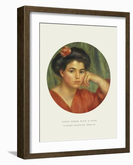 Old Masters, New Circles: Young Woman with a Rose-Pierre-Auguste Renoir-Framed Giclee Print