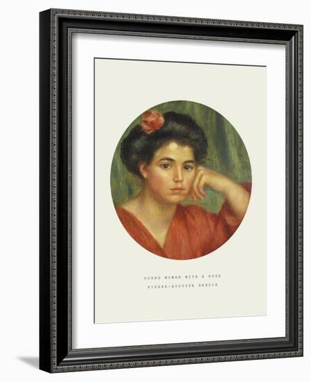 Old Masters, New Circles: Young Woman with a Rose-Pierre-Auguste Renoir-Framed Giclee Print