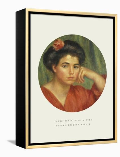 Old Masters, New Circles: Young Woman with a Rose-Pierre-Auguste Renoir-Framed Premier Image Canvas