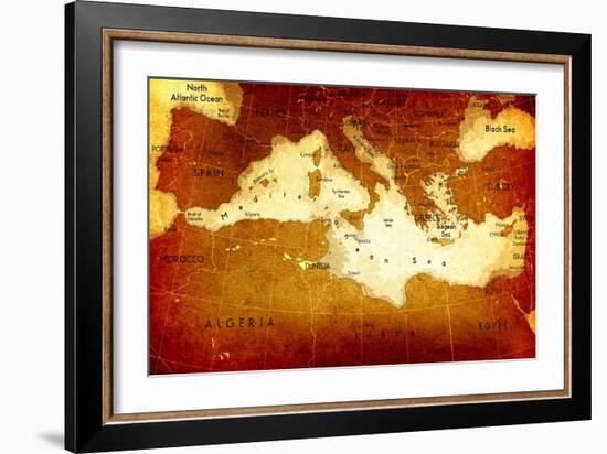 Old Mediterranean Map-goliath-Framed Art Print