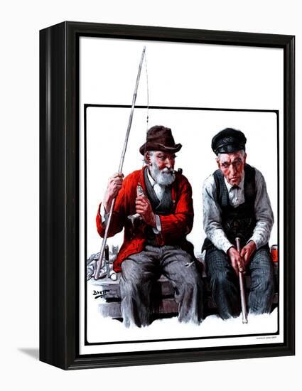 "Old Men Fishing,"July 12, 1924-Harold Brett-Framed Premier Image Canvas