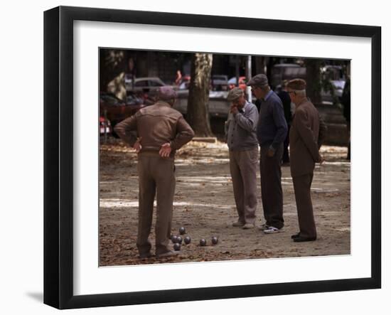 Old Men Playing Petanque, Nimes, Gard, Provence, France-John Miller-Framed Photographic Print