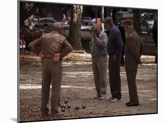 Old Men Playing Petanque, Nimes, Gard, Provence, France-John Miller-Mounted Photographic Print