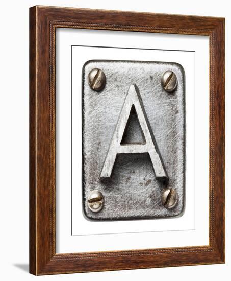 Old Metal Alphabet Letter A-donatas1205-Framed Art Print