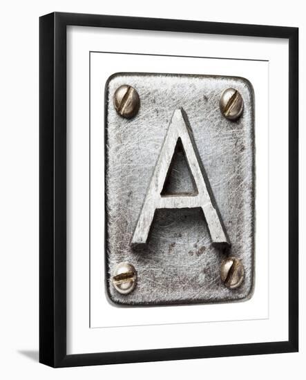 Old Metal Alphabet Letter A-donatas1205-Framed Art Print