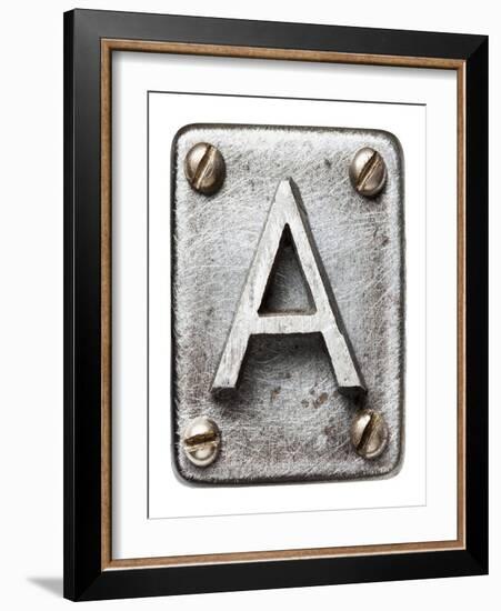 Old Metal Alphabet Letter A-donatas1205-Framed Art Print