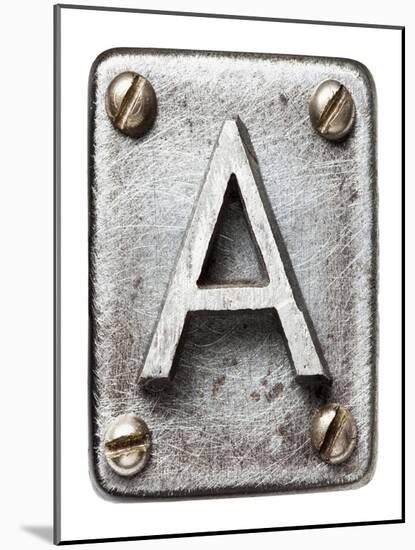 Old Metal Alphabet Letter A-donatas1205-Mounted Art Print