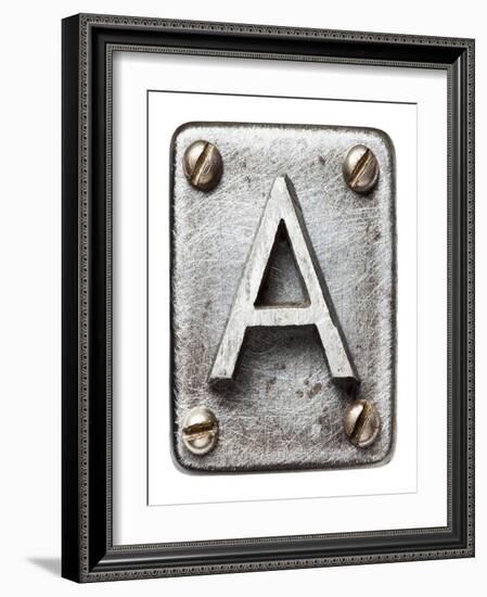 Old Metal Alphabet Letter A-donatas1205-Framed Art Print