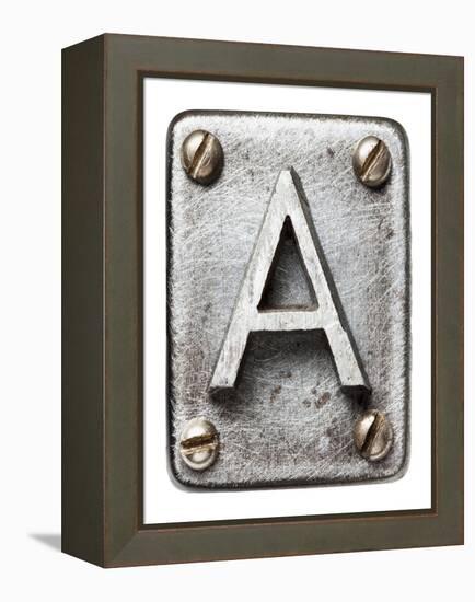 Old Metal Alphabet Letter A-donatas1205-Framed Stretched Canvas