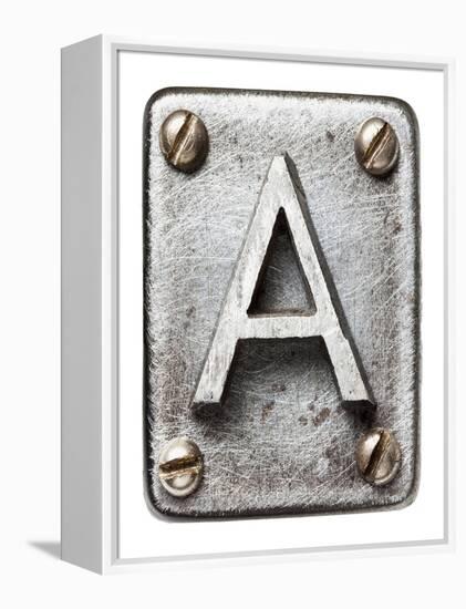 Old Metal Alphabet Letter A-donatas1205-Framed Stretched Canvas