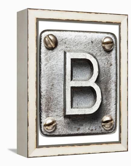 Old Metal Alphabet Letter B-donatas1205-Framed Stretched Canvas