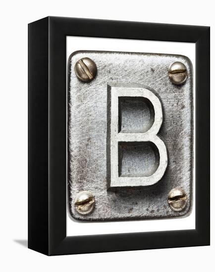 Old Metal Alphabet Letter B-donatas1205-Framed Stretched Canvas