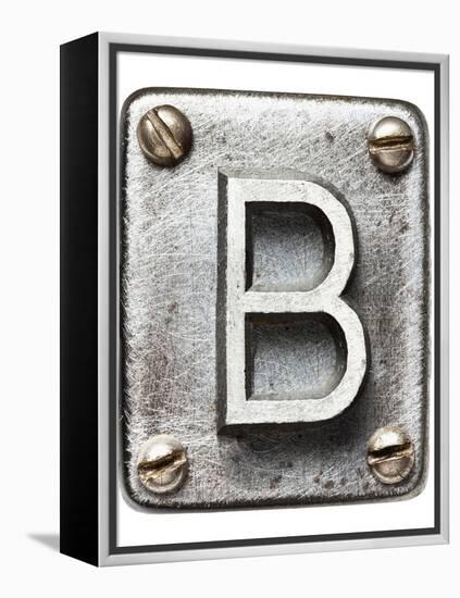 Old Metal Alphabet Letter B-donatas1205-Framed Stretched Canvas