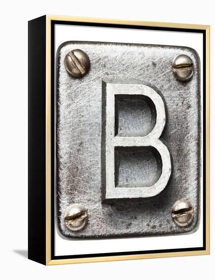 Old Metal Alphabet Letter B-donatas1205-Framed Stretched Canvas