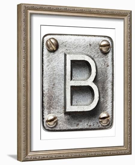 Old Metal Alphabet Letter B-donatas1205-Framed Premium Giclee Print