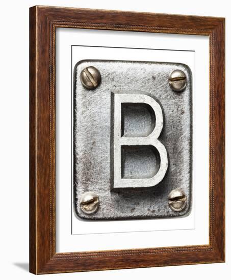 Old Metal Alphabet Letter B-donatas1205-Framed Premium Giclee Print