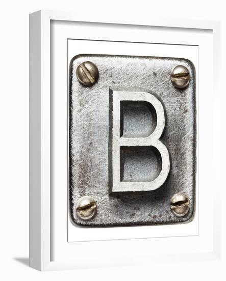 Old Metal Alphabet Letter B-donatas1205-Framed Premium Giclee Print