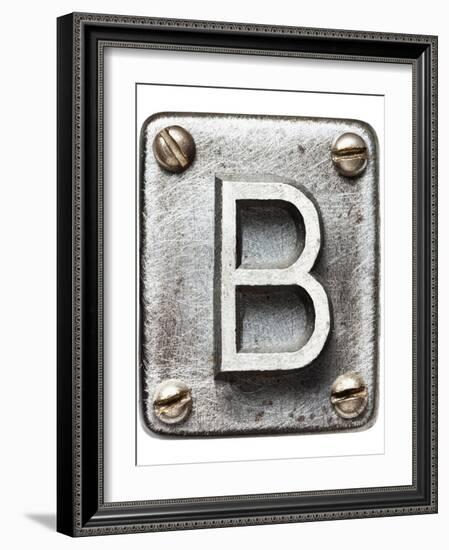 Old Metal Alphabet Letter B-donatas1205-Framed Premium Giclee Print