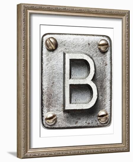 Old Metal Alphabet Letter B-donatas1205-Framed Art Print