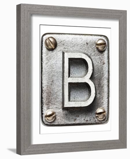 Old Metal Alphabet Letter B-donatas1205-Framed Art Print