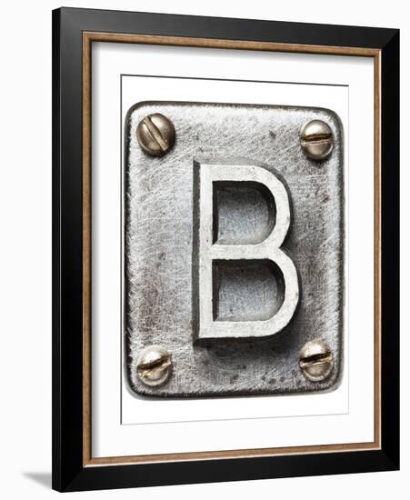 Old Metal Alphabet Letter B-donatas1205-Framed Art Print