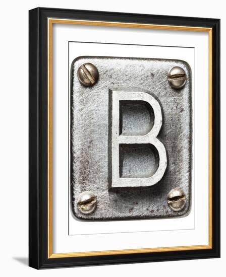 Old Metal Alphabet Letter B-donatas1205-Framed Art Print