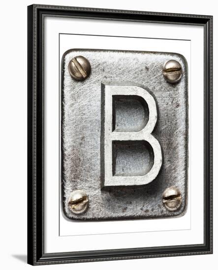 Old Metal Alphabet Letter B-donatas1205-Framed Art Print