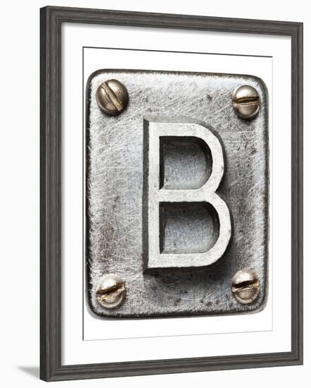 Old Metal Alphabet Letter B-donatas1205-Framed Art Print