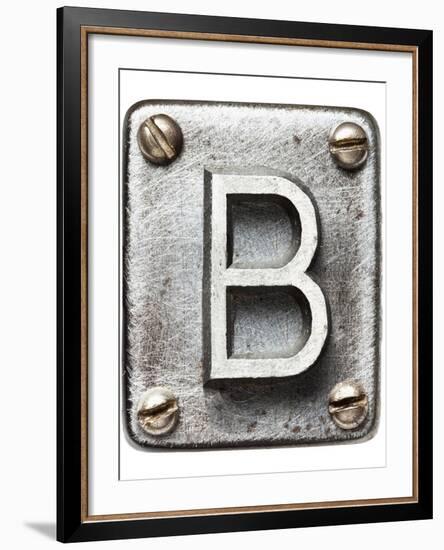 Old Metal Alphabet Letter B-donatas1205-Framed Art Print