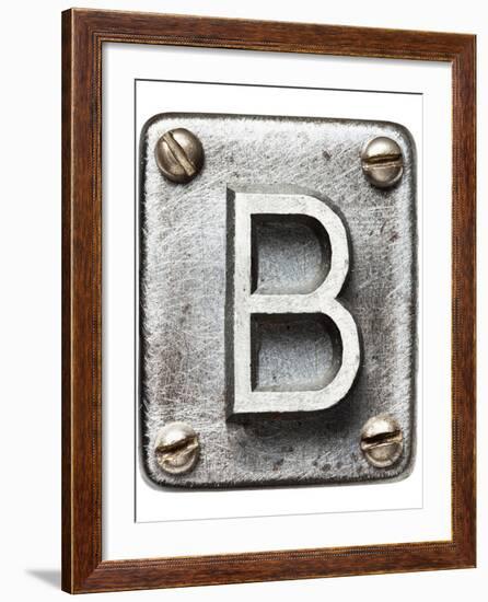 Old Metal Alphabet Letter B-donatas1205-Framed Art Print