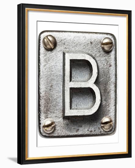 Old Metal Alphabet Letter B-donatas1205-Framed Art Print