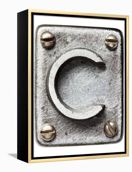 Old Metal Alphabet Letter C-donatas1205-Framed Stretched Canvas