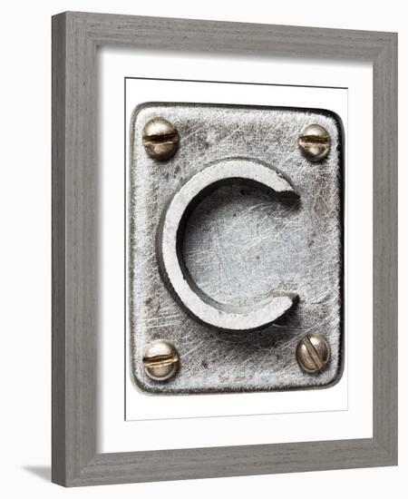 Old Metal Alphabet Letter C-donatas1205-Framed Art Print