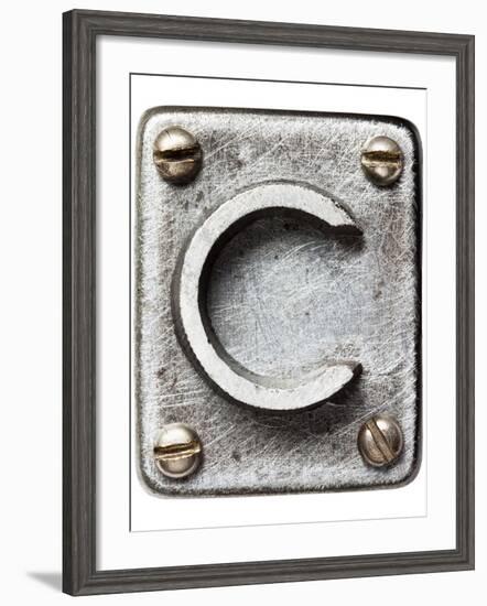 Old Metal Alphabet Letter C-donatas1205-Framed Art Print