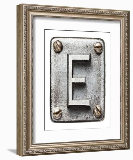 Old Metal Alphabet Letter E-donatas1205-Framed Premium Giclee Print