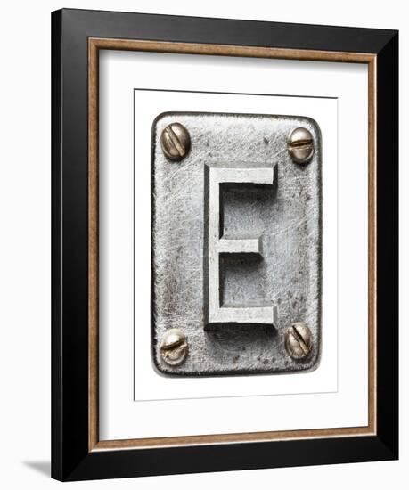 Old Metal Alphabet Letter E-donatas1205-Framed Premium Giclee Print