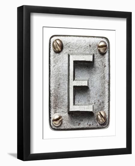 Old Metal Alphabet Letter E-donatas1205-Framed Premium Giclee Print