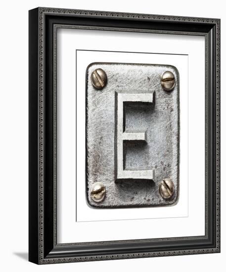 Old Metal Alphabet Letter E-donatas1205-Framed Premium Giclee Print