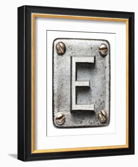 Old Metal Alphabet Letter E-donatas1205-Framed Premium Giclee Print