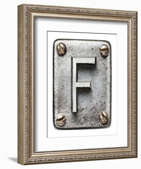 Old Metal Alphabet Letter F-donatas1205-Framed Premium Giclee Print