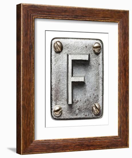 Old Metal Alphabet Letter F-donatas1205-Framed Premium Giclee Print