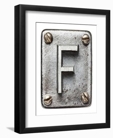Old Metal Alphabet Letter F-donatas1205-Framed Premium Giclee Print