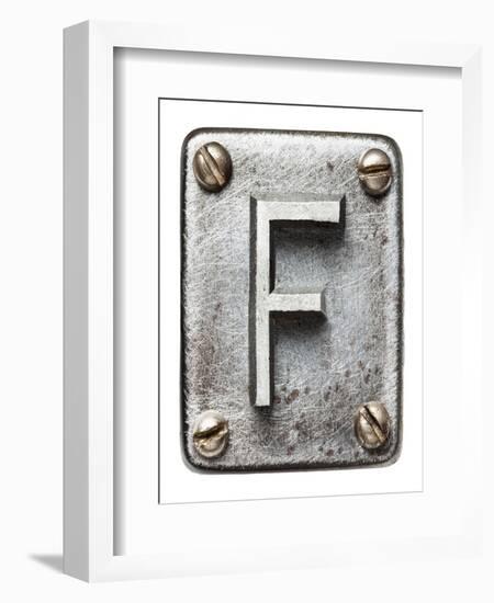 Old Metal Alphabet Letter F-donatas1205-Framed Premium Giclee Print