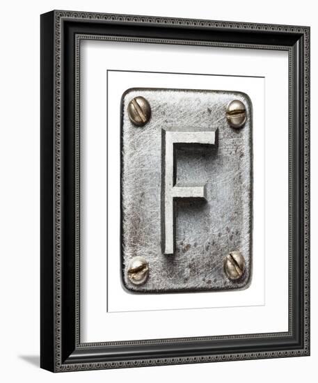 Old Metal Alphabet Letter F-donatas1205-Framed Premium Giclee Print