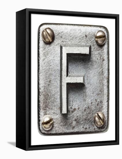 Old Metal Alphabet Letter F-donatas1205-Framed Stretched Canvas